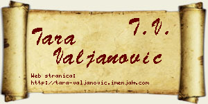 Tara Valjanović vizit kartica